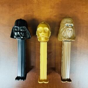 Lot of 3 Star Wars C-3POChewbacca Darth Vader PEZ Dispenser 1997 VTG